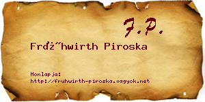 Frühwirth Piroska névjegykártya