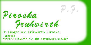 piroska fruhwirth business card