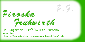 piroska fruhwirth business card